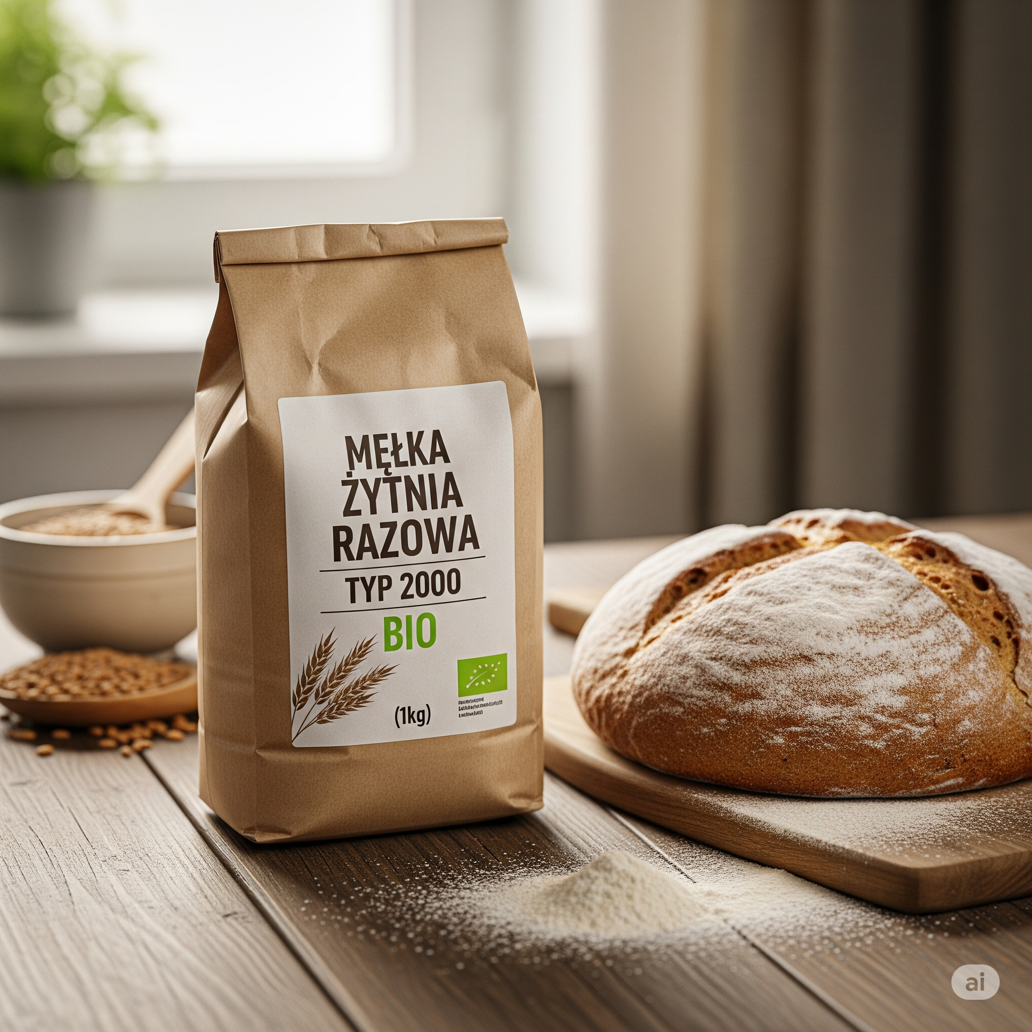 Mąka Żytnia Razowa Typ 2000 Bio (1kg)